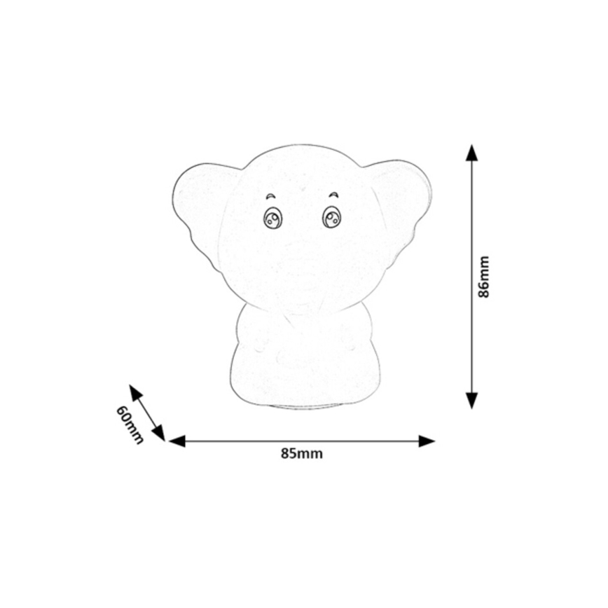 Rabalux - Veilleuse tactile LED RGB LED/0,05W/1xCR2032 éléphant