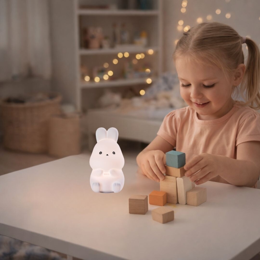Rabalux - LED RGB Veilleuse tactile LED/0,05W/1xCR2032 lapin