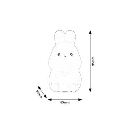 Rabalux - LED RGB Veilleuse tactile LED/0,05W/1xCR2032 lapin