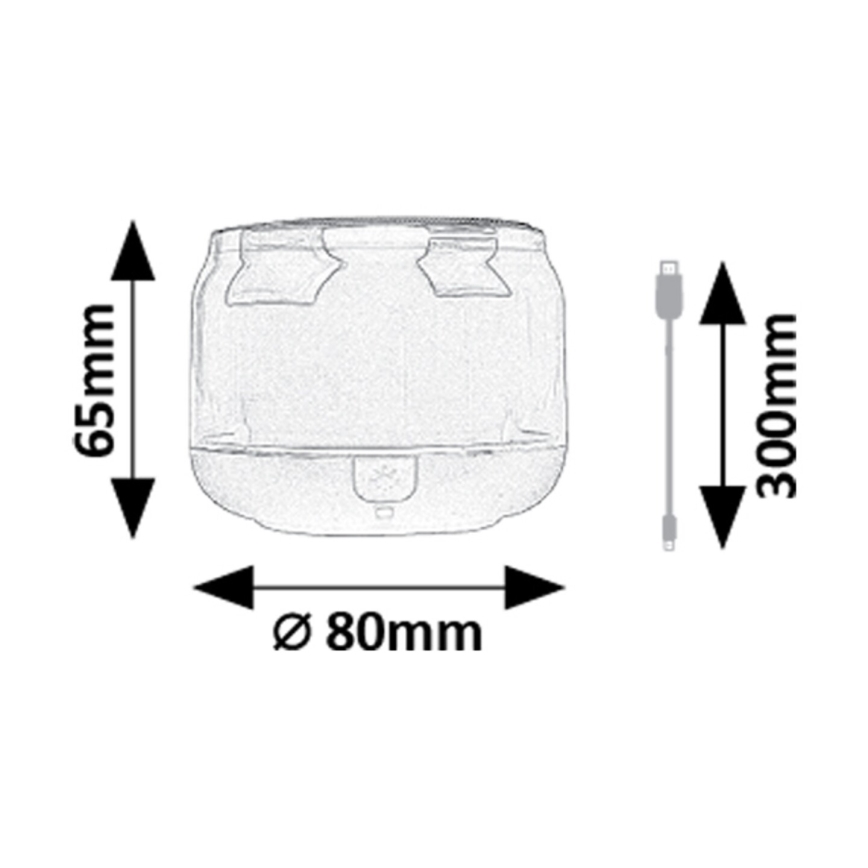 Rabalux - Lampe de table avec haut-parleur RGB/3W/3,7V 500mAh