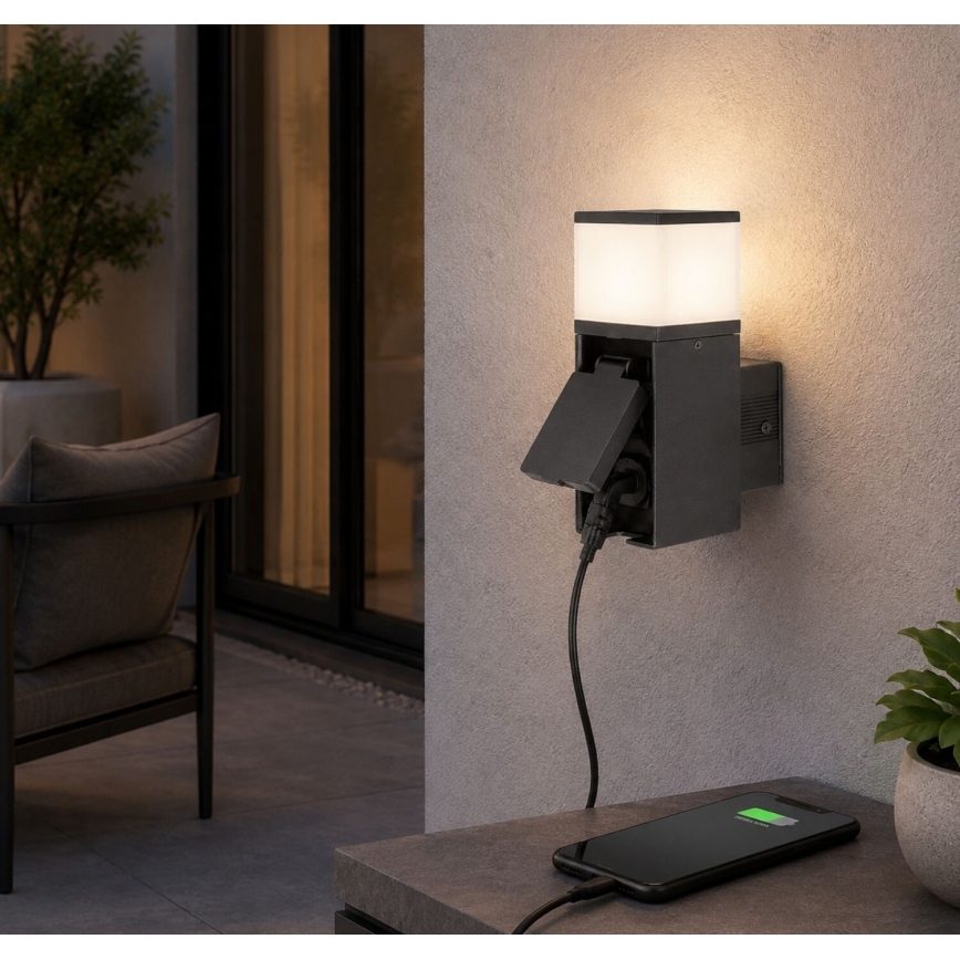 Rabalux - Applique murale d'extérieur LED avec prise LED/10W/230V IP44