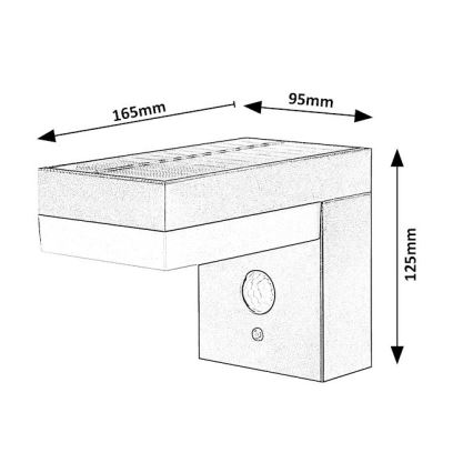 Rabalux - Éclairage solaire avec détecteur ZREBAR LED/6W/3,7V IP44