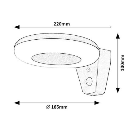 Rabalux - Éclairage solaire avec détecteur LED/4W/3,7V IP44 2200 mAh
