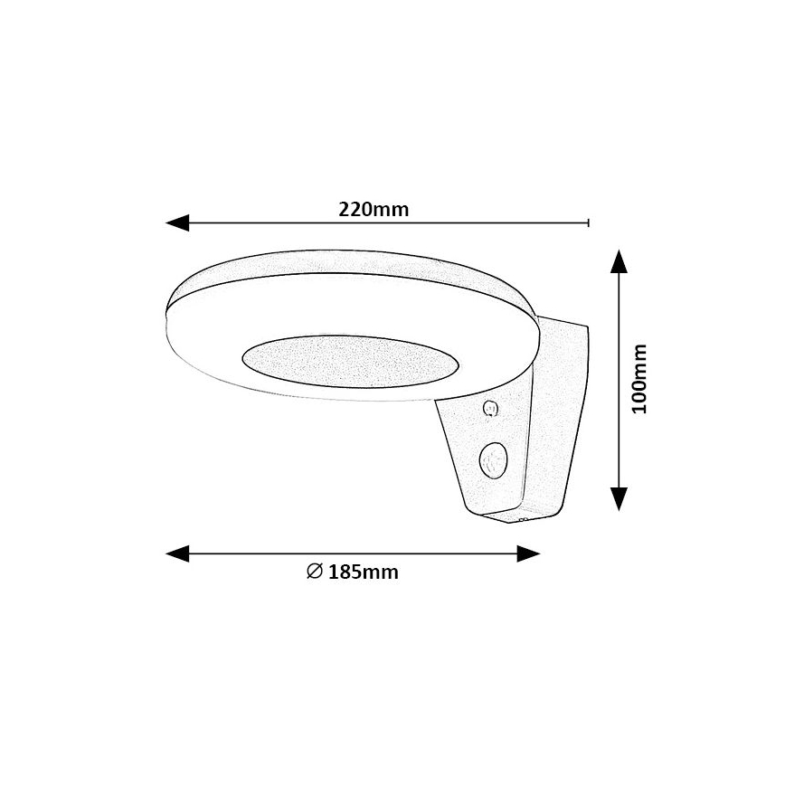 Rabalux - Éclairage solaire avec détecteur LED/4W/3,7V IP44 2200 mAh