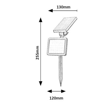 Rabalux - Projecteur solaire avec détecteur KELNA LED/9,6W/3,7V IP44