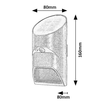 Rabalux - Éclairage solaire avec détecteur LED/3,6W/3,7V IP44