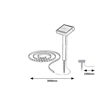 Rabalux - Ruban solaire LED/0,26W/3,2V 4,9m IP44