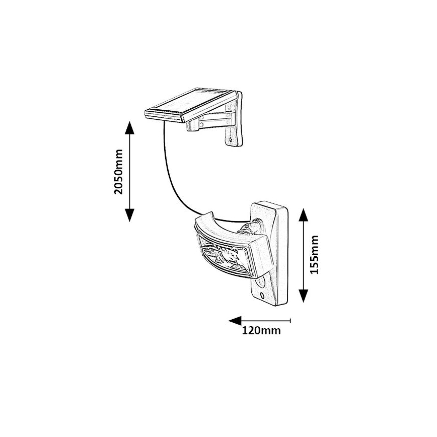 Rabalux - Éclairage solaire avec détecteur LED/2,4W/3,7V IP44 1200 mAh