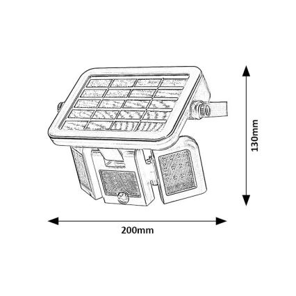 Rabalux - Projecteur solaire avec détecteur LED/9,6W/3,7V IP44