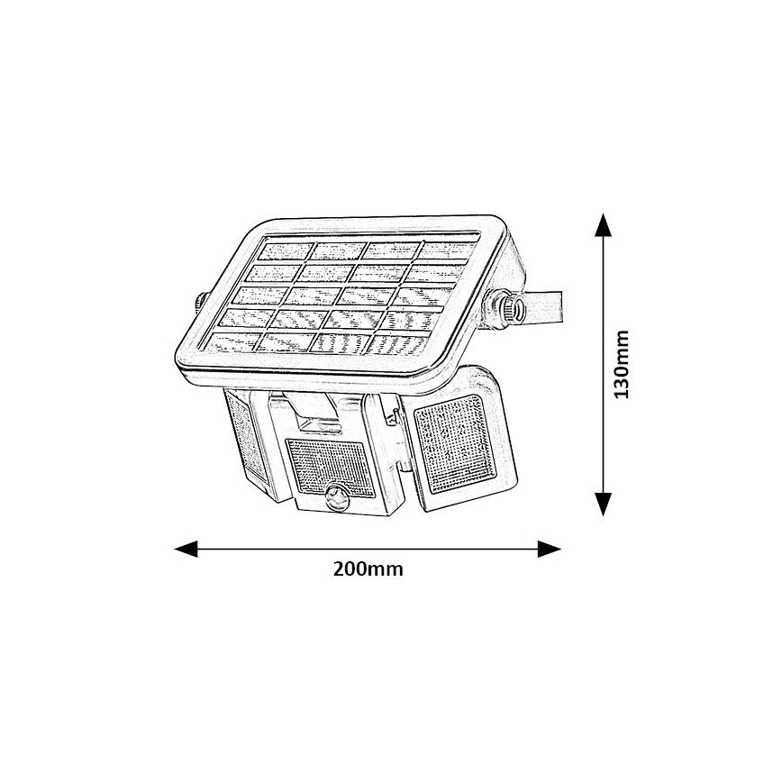 Rabalux - Projecteur solaire avec détecteur LED/9,6W/3,7V IP44
