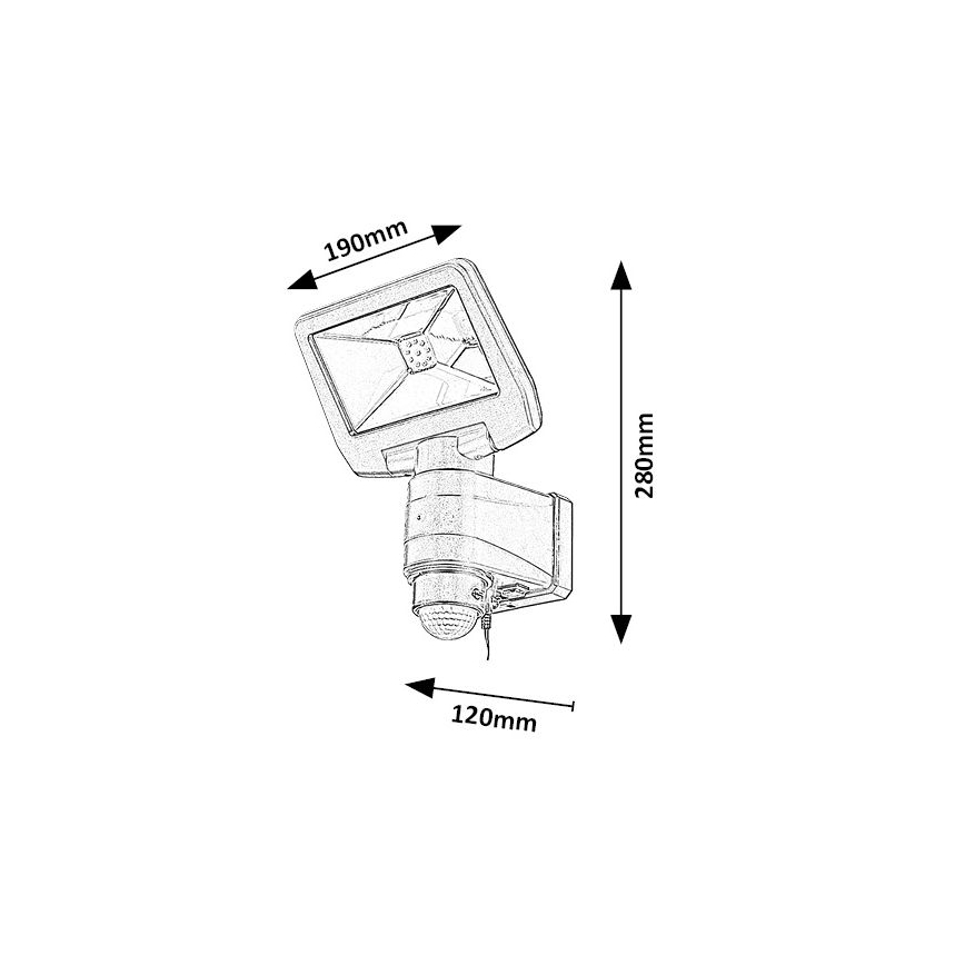 Rabalux - Projecteur solaire avec détecteur LED/5W/3,7V IP44