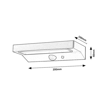 Rabalux - Éclairage solaire avec détecteur LED/6W/3,7V IP44