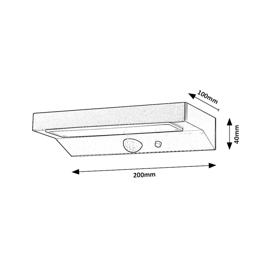 Rabalux - Éclairage solaire avec détecteur LED/6W/3,7V IP44