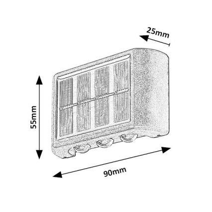 Rabalux 77024 - Applique murale solaire LED/1,2W/1,2V IP44