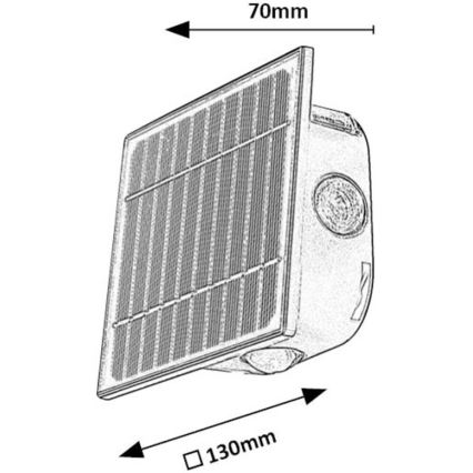 Rabalux - Applique solaire LED dimmable LED/0,5W/3,7V 3000K/6000K IP54 1300 mAh