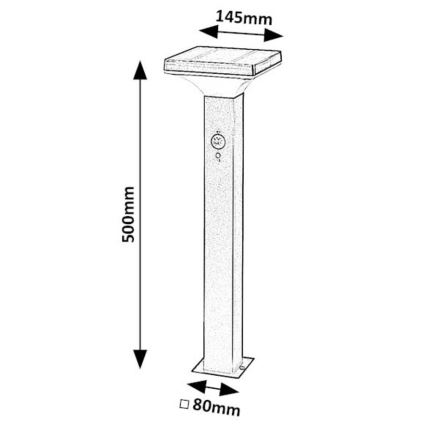 Rabalux - Lampe solaire avec détecteur LED/4W/3,7V IP44 noir 2200 mAh