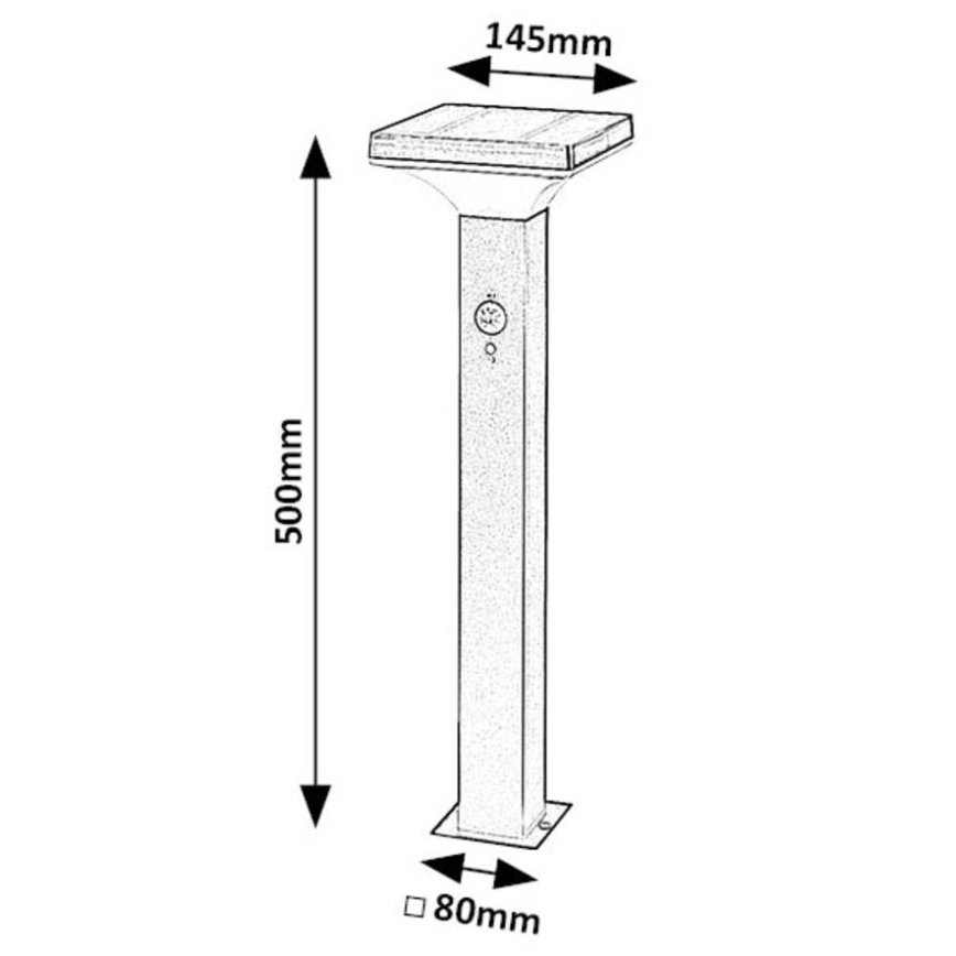 Rabalux - Lampe solaire avec détecteur LED/4W/3,7V IP44 noir 2200 mAh