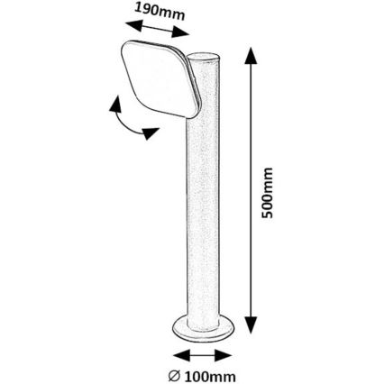 Rabalux - Lampe extérieure LED/12W/230V IP44 50 cm noir