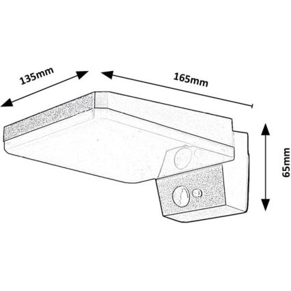 Rabalux - LED Applique murale solaire avec détecteur LED/4,4W/3,7V IP54 noir