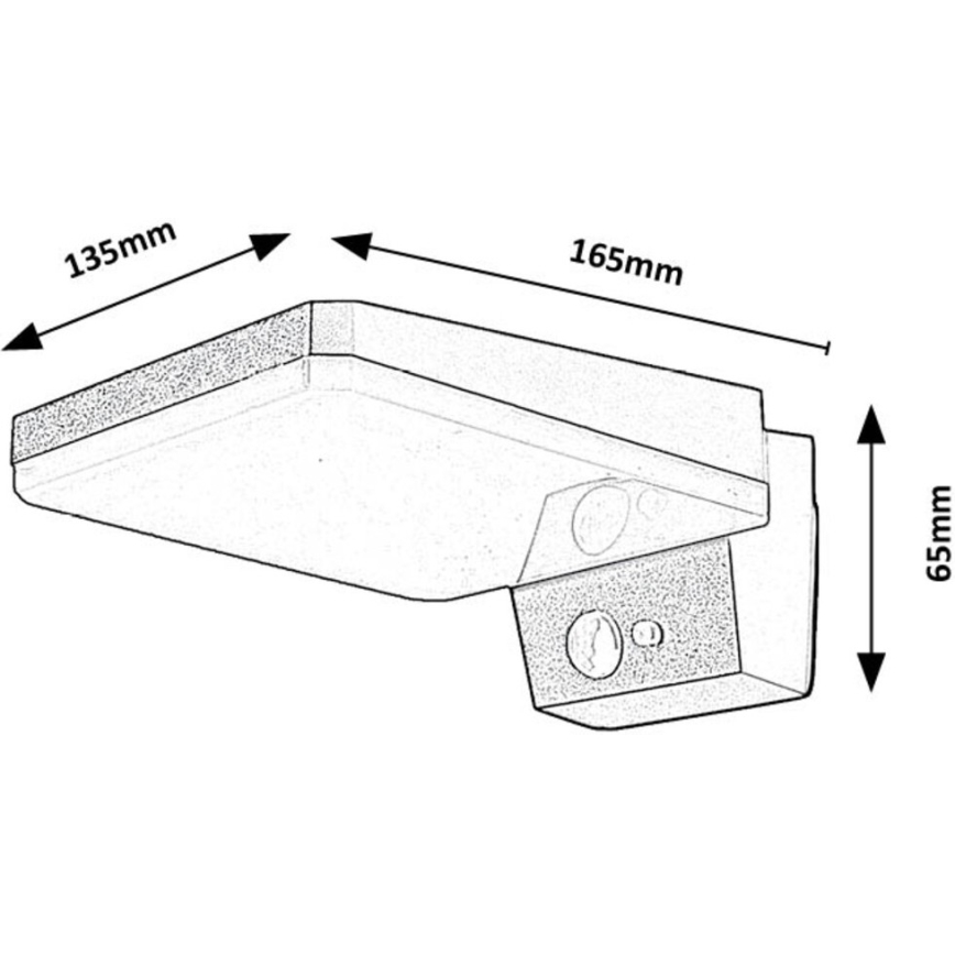 Rabalux - Applique solaire LED dimmable avec capteur LED/4,4W/3,7V IP54 noir 2200 mAh