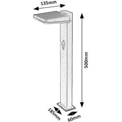 Rabalux -  Lampe solaire extérieure à intensité variable avec détecteur LED/4,4W/3,7V IP54 anthracite