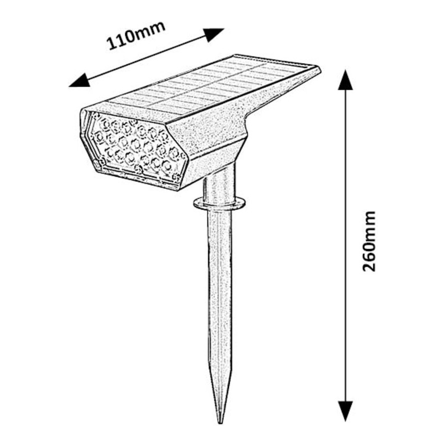 Rabalux - Lampe solaire LED/0,5W/3,7V IP65 noir