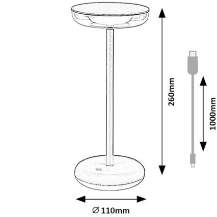 Rabalux 77089 - Lampe LED extérieur à intensité variable KONIN LED/6W/5V IP44 1800 mAh marron