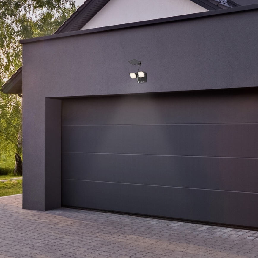 Rabalux - Applique murale solaire flexible avec détecteur et panneau externe 2xLED/5W/3,7V IP54 noir