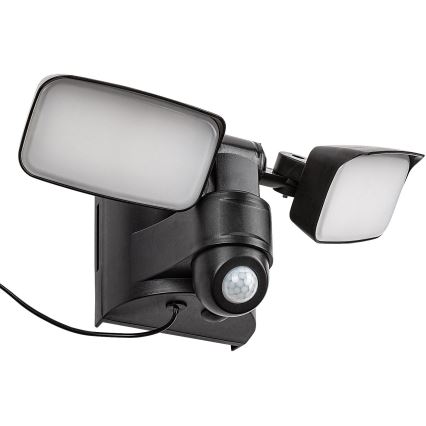 Rabalux - Applique murale solaire flexible avec détecteur et panneau externe 2xLED/5W/3,7V IP54 noir