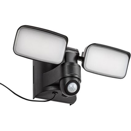 Rabalux - Applique murale solaire flexible avec détecteur et panneau externe 2xLED/5W/3,7V IP54 noir