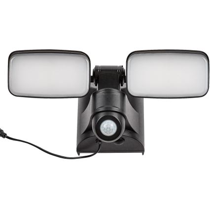 Rabalux - Applique murale solaire flexible avec détecteur et panneau externe 2xLED/5W/3,7V IP54 noir