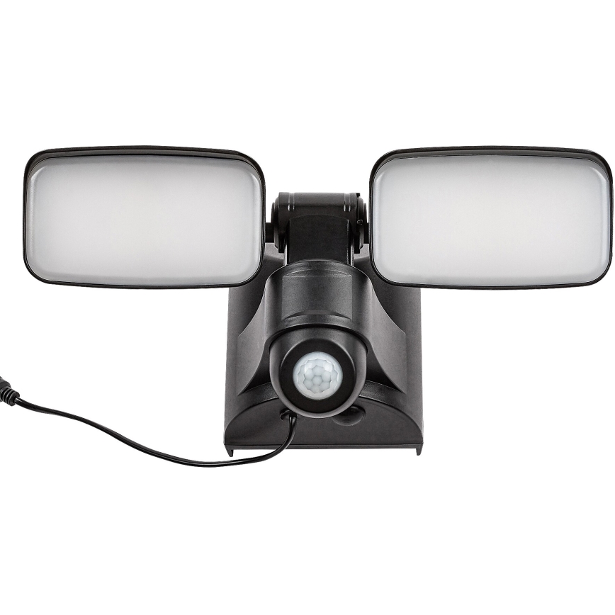 Rabalux - Applique murale solaire flexible avec détecteur et panneau externe 2xLED/5W/3,7V IP54 noir