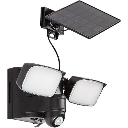 Rabalux - Applique murale solaire flexible avec détecteur et panneau externe 2xLED/5W/3,7V IP54 noir