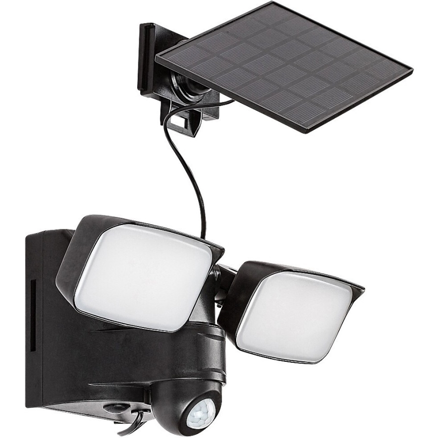 Rabalux - Applique murale solaire flexible avec détecteur et panneau externe 2xLED/5W/3,7V IP54 noir