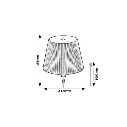 Rabalux - Abat-jour LED rechargeable et dimmable pour bouteille LED/2W/5V 2000 mAh IP44