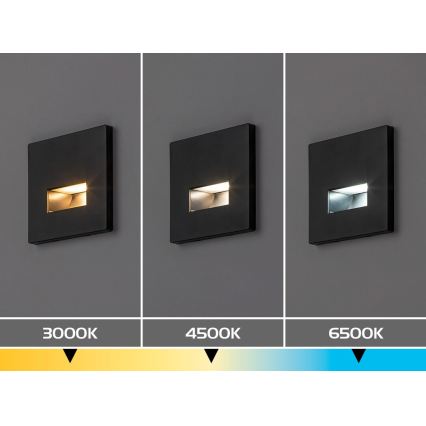 Rabalux - Luminaire LED pour escalier 1W/230V 3000/4500/6500K noir
