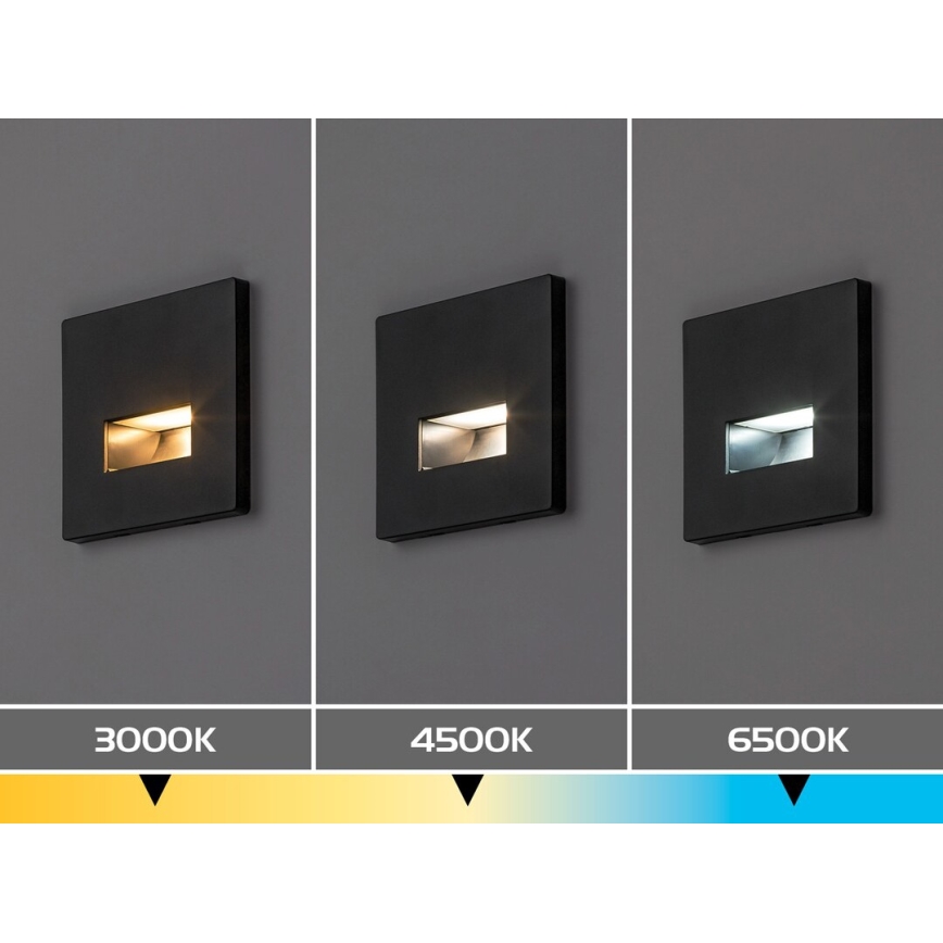 Rabalux - Luminaire LED pour escalier 1W/230V 3000/4500/6500K noir