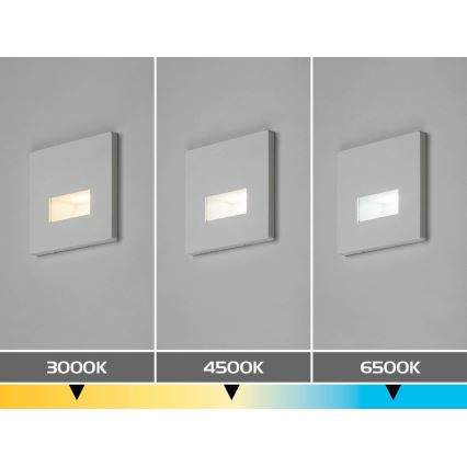 Rabalux - Luminaire LED d'escalier, 1 W, 230 V, 3000/4500/6500 K, blanc