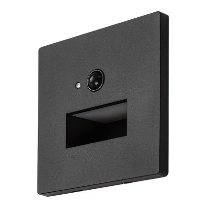 Rabalux - Luminaire d'escalier LED avec capteur de mouvement et capteur crépusculaire LED/1W/230V 3000/4500/6500K noir