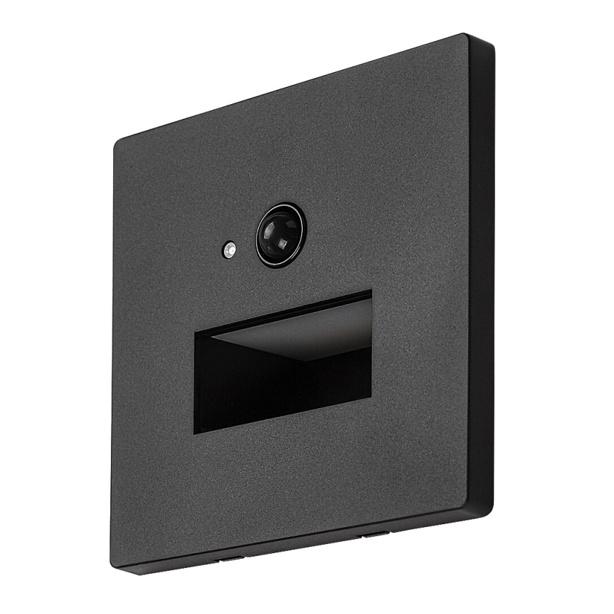Rabalux - Luminaire d'escalier LED avec capteur de mouvement et capteur crépusculaire LED/1W/230V 3000/4500/6500K noir