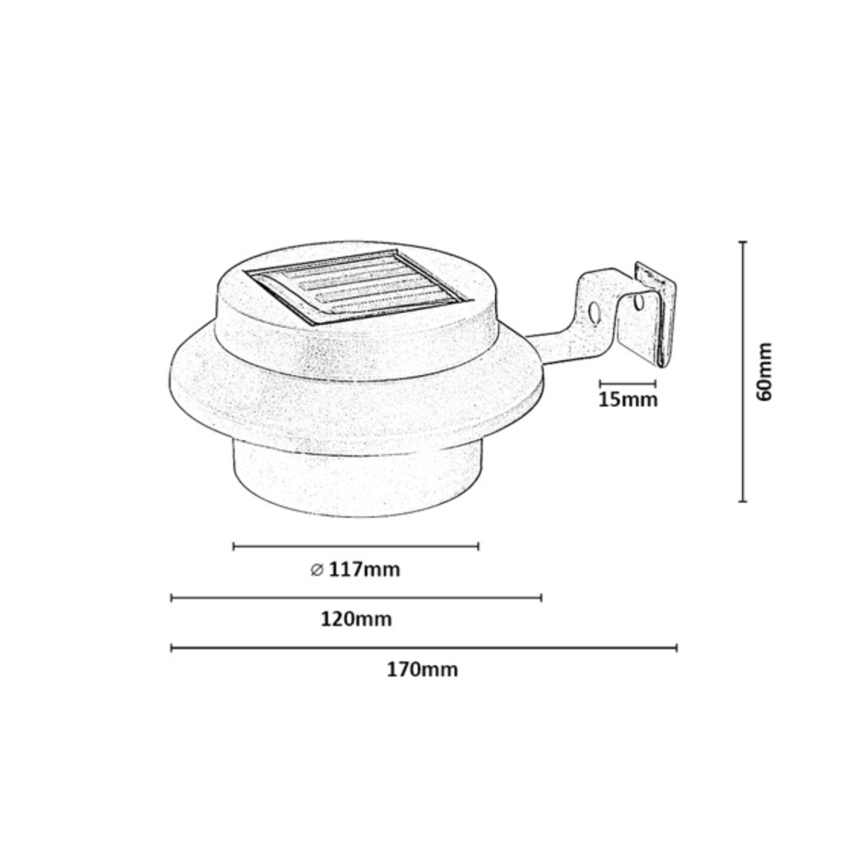 Rabalux - Lot de 2 appliques murales solaires à LED 0,06W/1,2V 300 mAh IP44