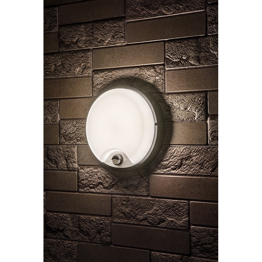 Rabalux - Applique murale d'extérieur LED avec capteur, 18 W, 230 V, IP65, noire