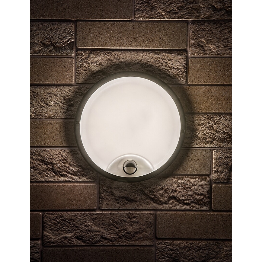 Rabalux - Applique murale d'extérieur LED avec capteur, 18 W, 230 V, IP65, noire