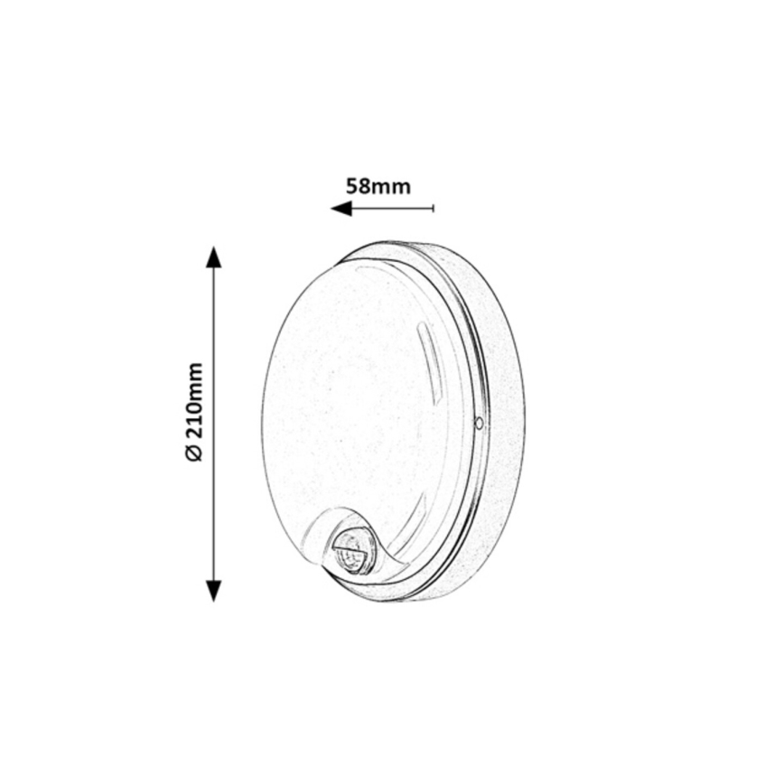 Rabalux - Applique murale d'extérieur LED avec capteur, 18 W, 230 V, IP65, noire