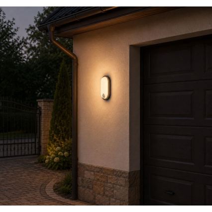 Rabalux - Plafonnier LED d'extérieur avec détecteur de mouvement LED/15W/230V IP65 noir
