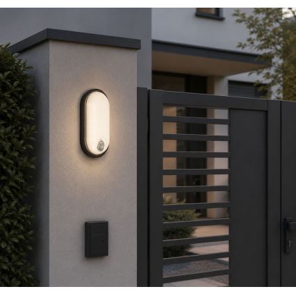 Rabalux - Plafonnier LED d'extérieur avec détecteur de mouvement LED/15W/230V IP65 noir