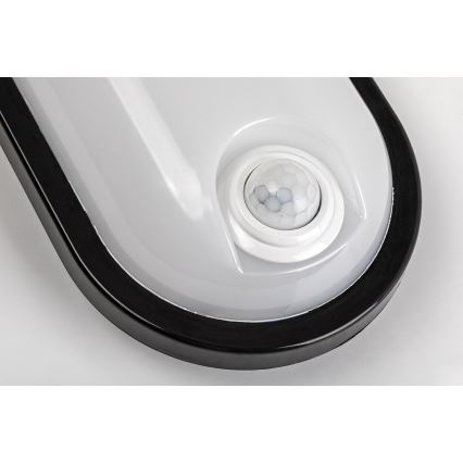 Rabalux - Plafonnier LED d'extérieur avec détecteur de mouvement LED/15W/230V IP65 noir