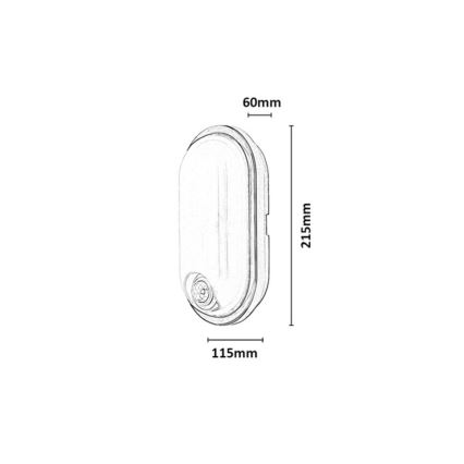 Rabalux - Plafonnier LED d'extérieur avec détecteur de mouvement LED/15W/230V IP65 noir