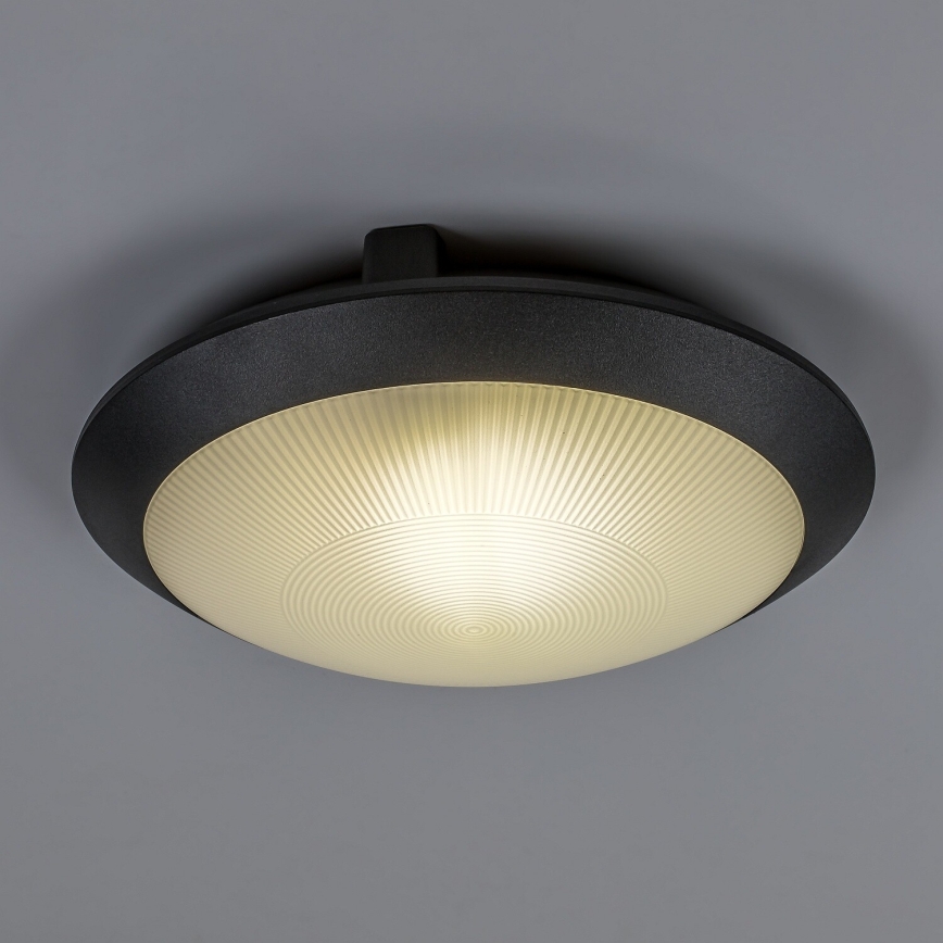 Rabalux - Plafonnier d'extérieur avec détecteur de mouvement 1xE27/9W/230V IP65 Ø 30 cm noir