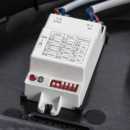 Rabalux - Plafonnier d'extérieur avec détecteur de mouvement 1xE27/9W/230V IP65 Ø 30 cm noir